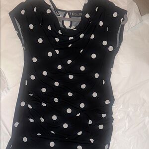 Zara Black and White Polka Dot Blouse